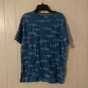 Old Navy Blue Shark Pattern Tee size boys XXL 18